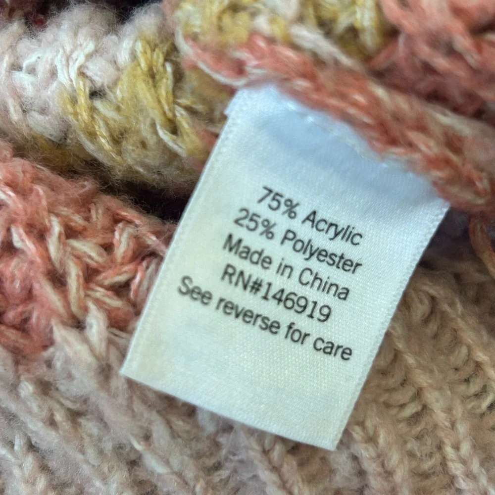 EUC SO BURGUNDY & PINK STRIPE OVERSIZED SWEATER